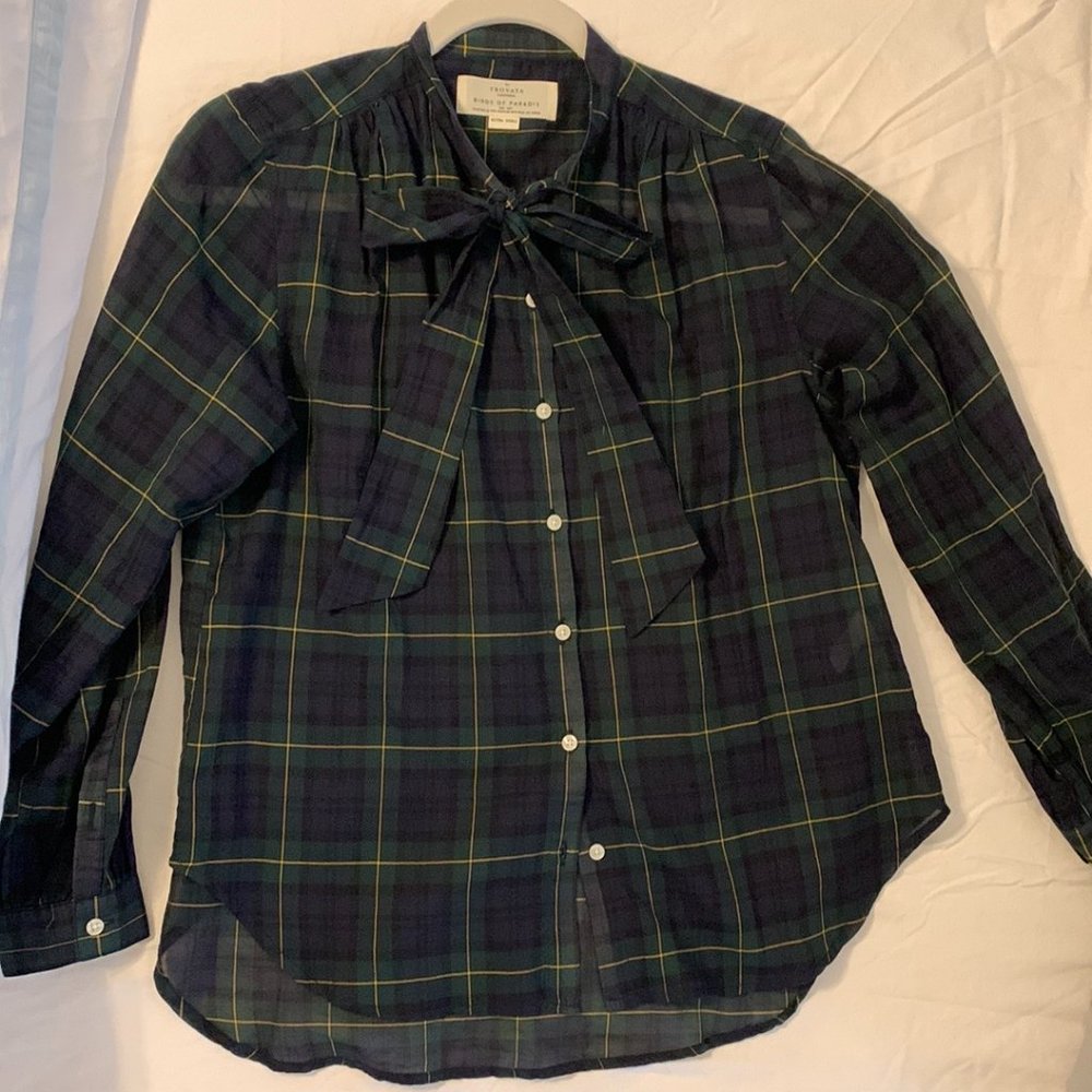 Trovata Ladies' Plaid Shirt with Tie, XS